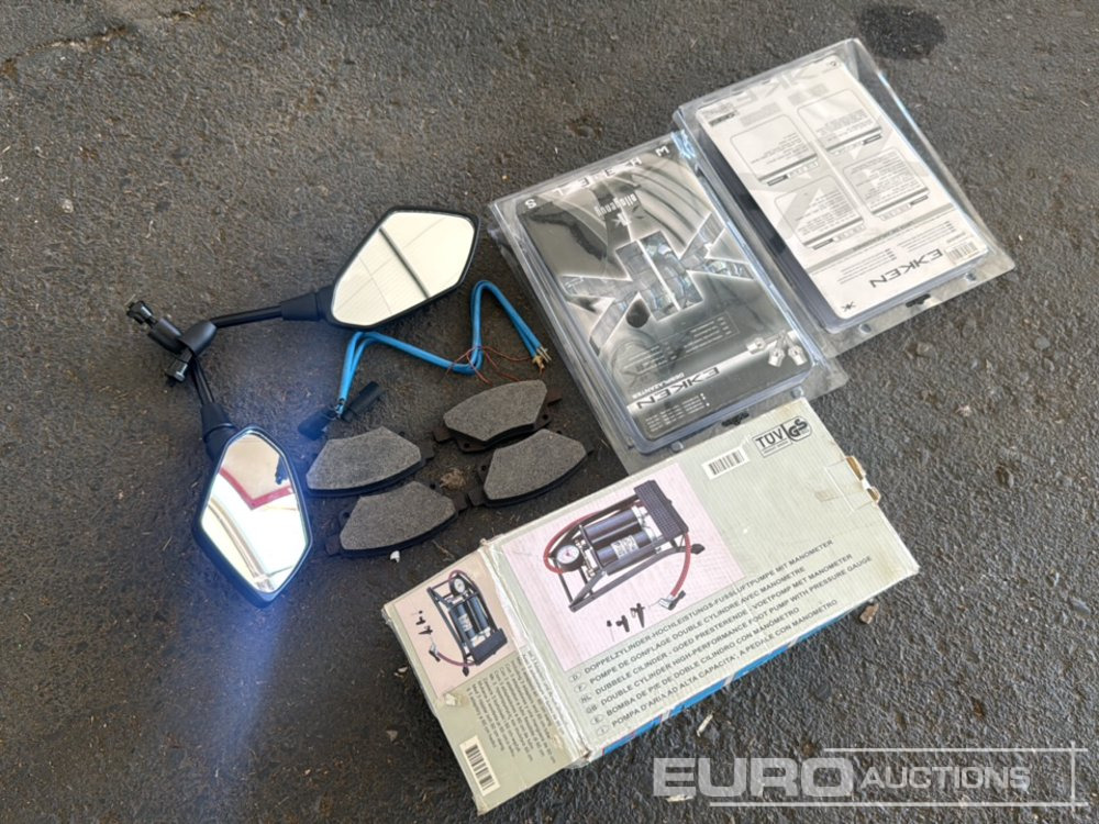 Set of Foot Pump, Brake Pads, Adjusting Taper Bolts (2 of), Motorbike Mirror - معدات الانشاءات: صورة 3 Set of Foot Pump, Brake Pads, Adjusting Taper Bolts (2 of), Motorbike Mirror - معدات الانشاءات: صورة 3
