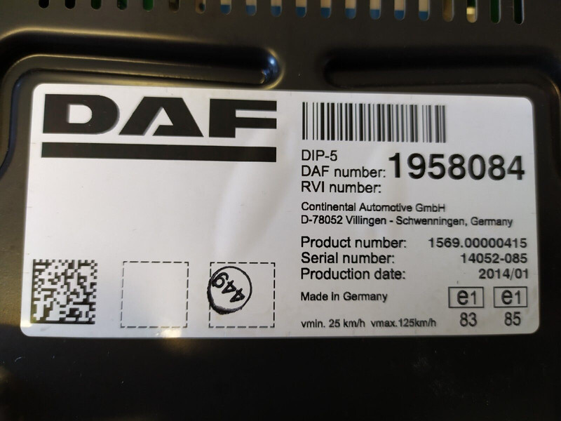 DAF CLUSTER - DISPLAY - لوحة العدادات - شاحنة: صورة 2 DAF CLUSTER - DISPLAY - لوحة العدادات - شاحنة: صورة 2