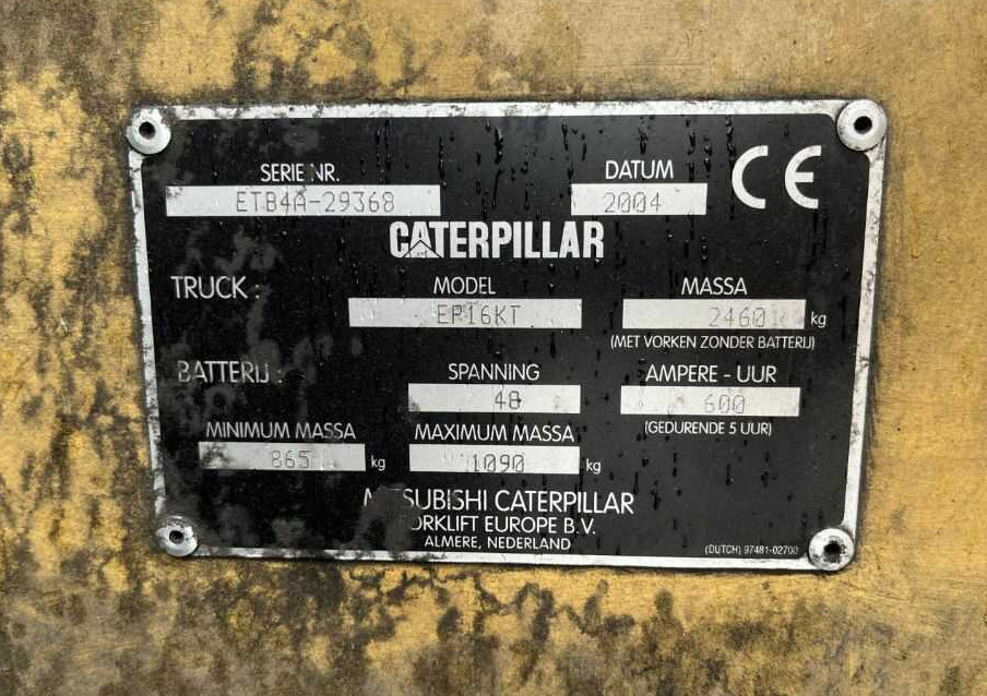 CAT Lift Trucks EP16KT - رافعة شوكية كهربائية: صورة 4 CAT Lift Trucks EP16KT - رافعة شوكية كهربائية: صورة 4