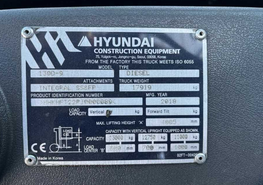 Hyundai 130D-9 - رافعة شوكية ديزل: صورة 3 Hyundai 130D-9 - رافعة شوكية ديزل: صورة 3