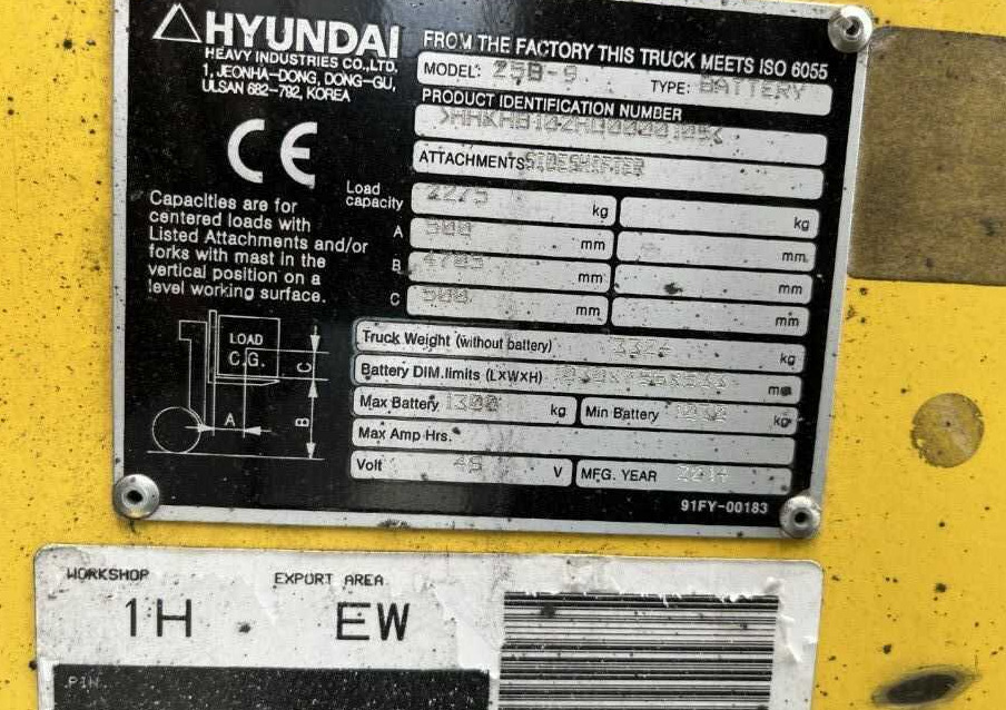 Hyundai 25B-9 - رافعة شوكية كهربائية: صورة 4 Hyundai 25B-9 - رافعة شوكية كهربائية: صورة 4