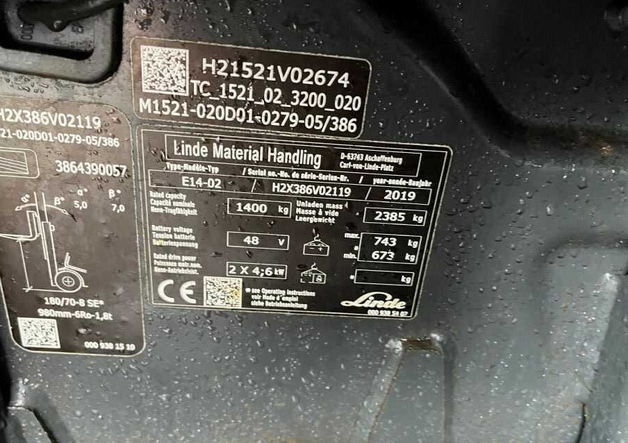 Linde E14-02 - رافعة شوكية كهربائية: صورة 4 Linde E14-02 - رافعة شوكية كهربائية: صورة 4