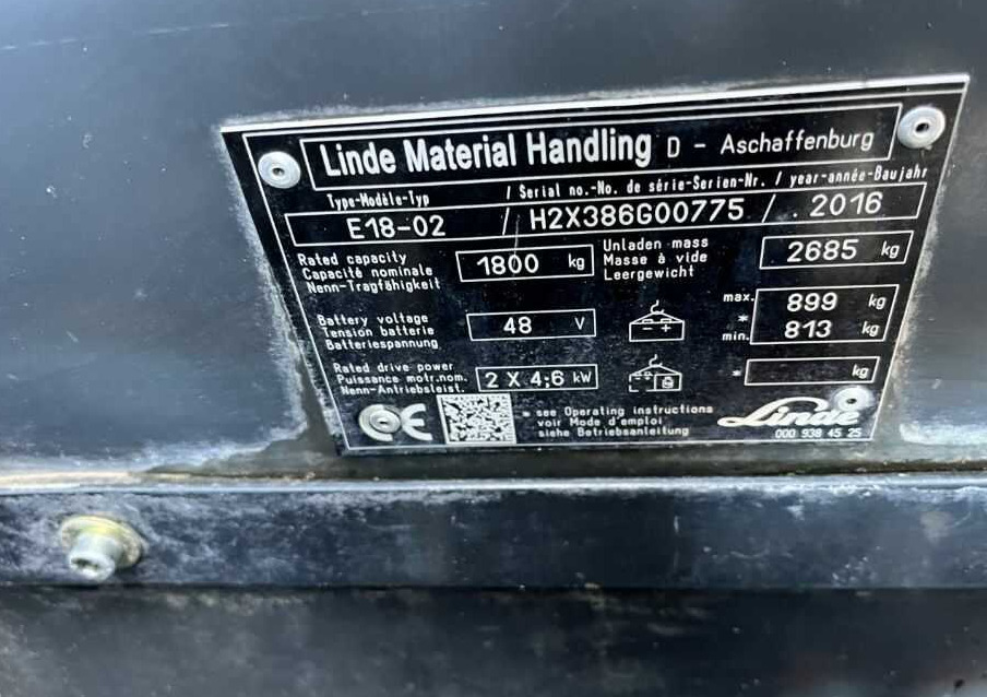 Linde E18-02 - رافعة شوكية كهربائية: صورة 4 Linde E18-02 - رافعة شوكية كهربائية: صورة 4