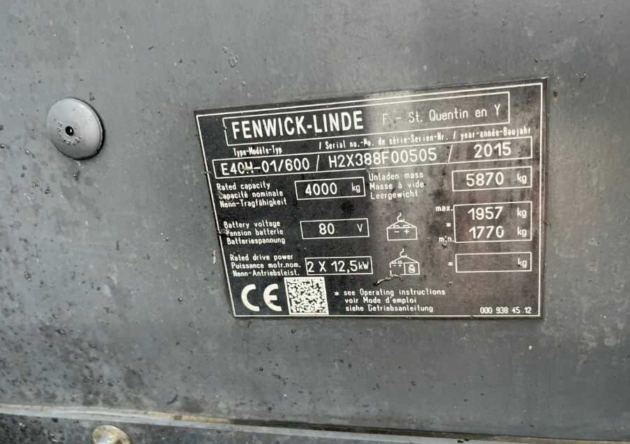 Linde E40H-01/600 - رافعة شوكية كهربائية: صورة 4 Linde E40H-01/600 - رافعة شوكية كهربائية: صورة 4