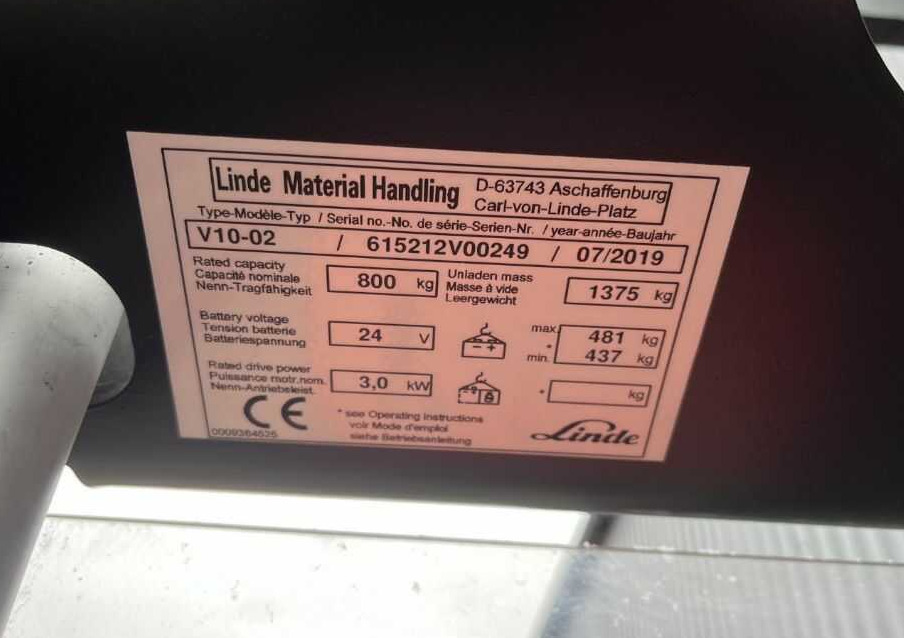 Linde V10-02 - ناقل الحمولات الشوكي: صورة 4 Linde V10-02 - ناقل الحمولات الشوكي: صورة 4