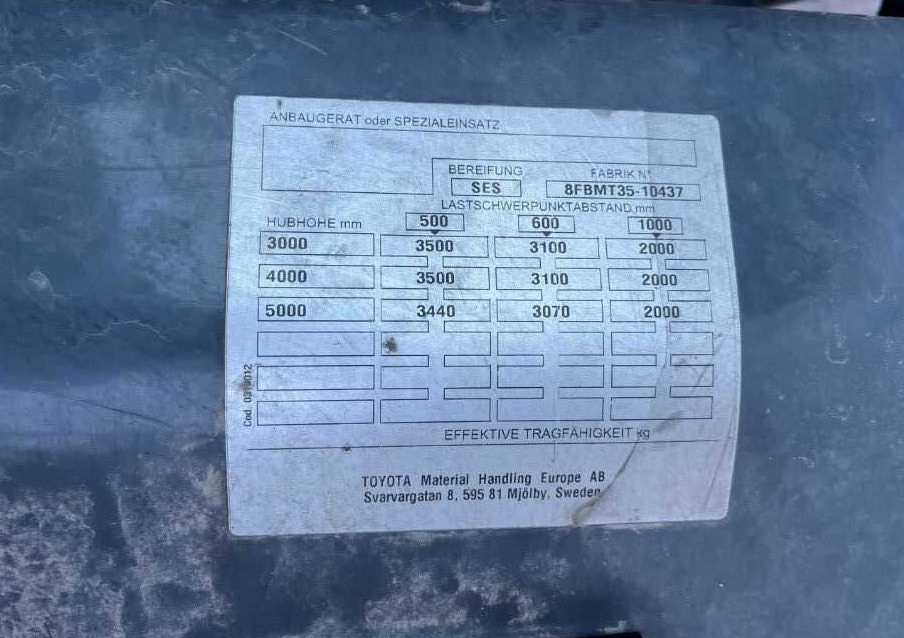 Toyota 8FBMT35 - رافعة شوكية كهربائية: صورة 5 Toyota 8FBMT35 - رافعة شوكية كهربائية: صورة 5