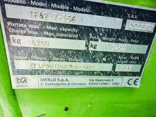 Merlo MERLO TF 42.7-156 - آلة رفع ونقل تلسكوبية: صورة 4 Merlo MERLO TF 42.7-156 - آلة رفع ونقل تلسكوبية: صورة 4