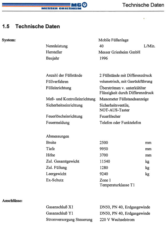 نصف مقطورة صهريج Messer Griesheim Gas tank semi-trailer used for LNG/CNG mobile filling station Methan Gas Cryogenic: صورة 29 نصف مقطورة صهريج Messer Griesheim Gas tank semi-trailer used for LNG/CNG mobile filling station Methan Gas Cryogenic: صورة 29