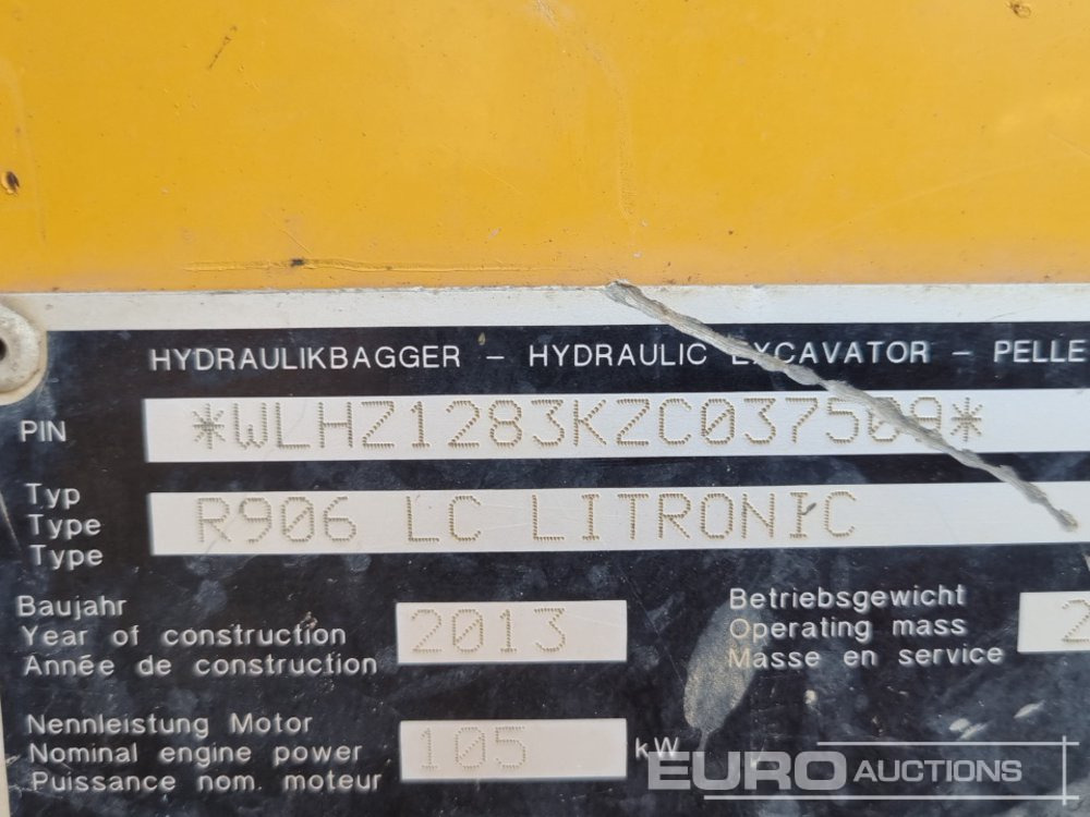 حفار زاحف 2013 Liebherr R906 LC LITRONIC: صورة 43