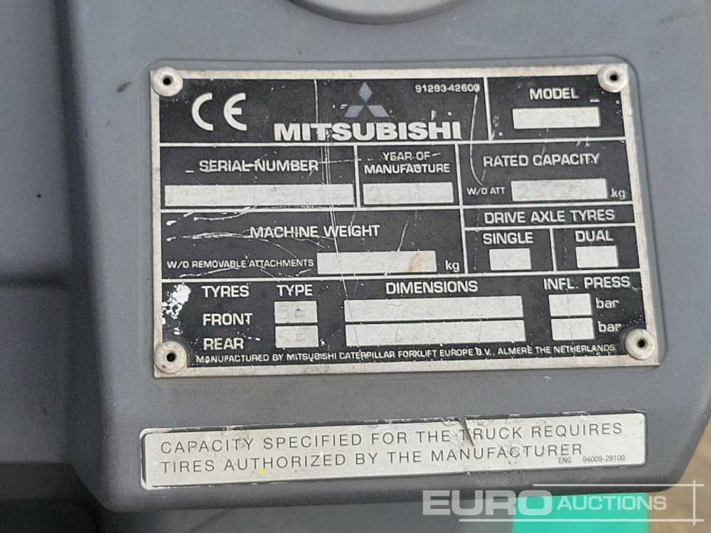 رافعة شوكية 2013 Mitsubishi FG25N: صورة 34