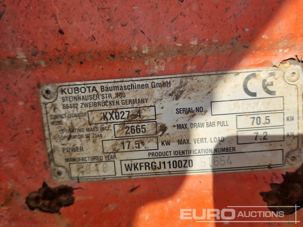 حفار صغير 2018 Kubota KX027-4: صورة 48