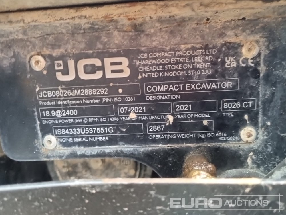 حفار صغير 2021 JCB 8026 CT: صورة 44 حفار صغير 2021 JCB 8026 CT: صورة 44