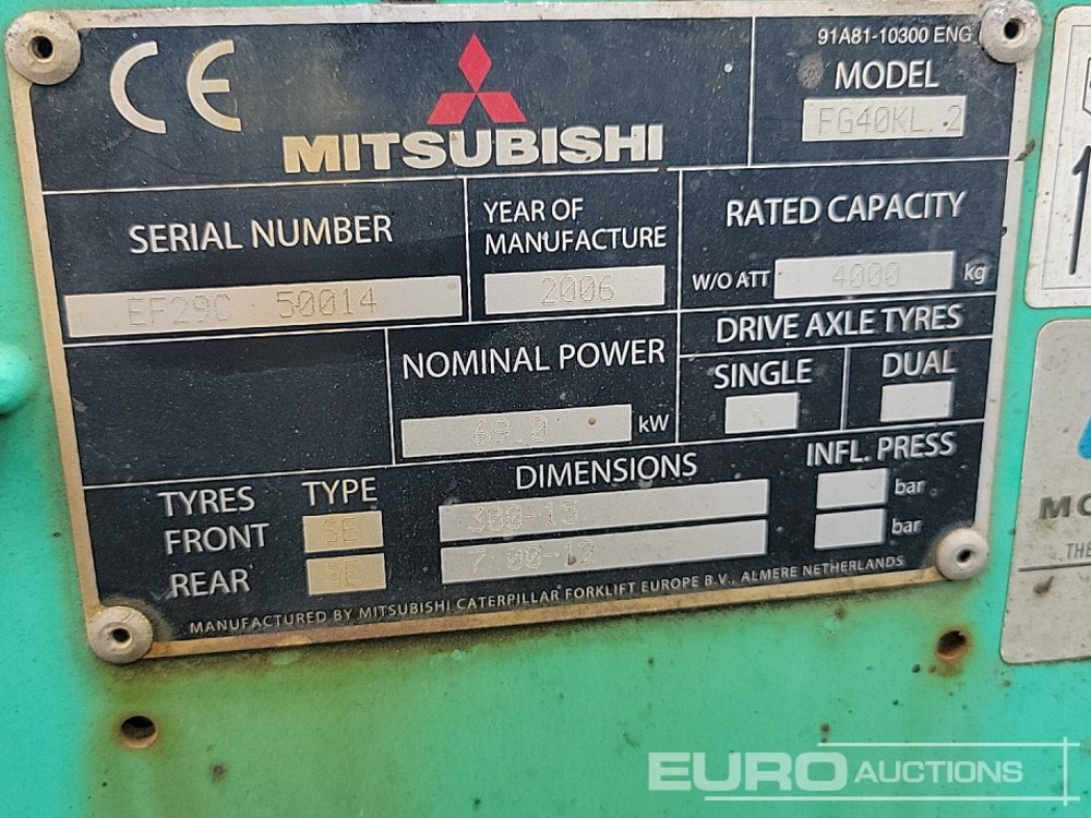 رافعة شوكية Mitsubishi FG40KL2: صورة 42