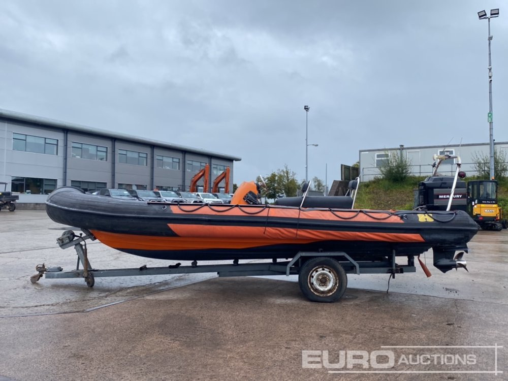 Rib Boat, Mercury 200 Motor, Single Axle Trailer - مقطورة لنقل المعدات: صورة 2 Rib Boat, Mercury 200 Motor, Single Axle Trailer - مقطورة لنقل المعدات: صورة 2
