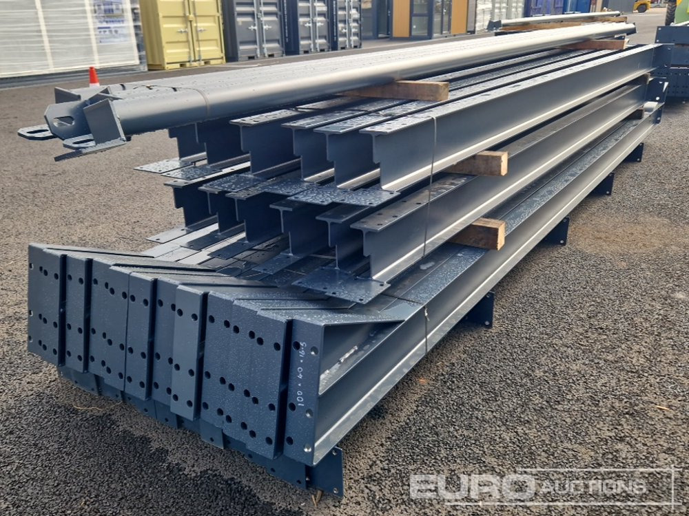 Unused 100' x 40' x 16.5' Steel Frame Building, 12.5 Roof Pitch, Purlin Cleats, Roof Bracing - حاوية إنشاءات: صورة 3 Unused 100' x 40' x 16.5' Steel Frame Building, 12.5 Roof Pitch, Purlin Cleats, Roof Bracing - حاوية إنشاءات: صورة 3