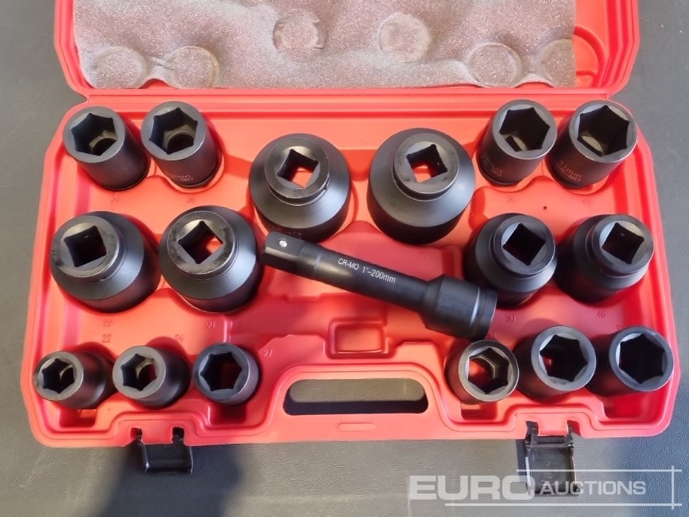 Unused 2025 Boss 1" 17pc Pneumatic Socket Set, 8" Extension Rod - معدات الورشة: صورة 5 Unused 2025 Boss 1" 17pc Pneumatic Socket Set, 8" Extension Rod - معدات الورشة: صورة 5