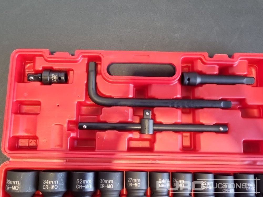 Unused 2025 Boss 1/2" 28pc Pneumatic Short Sleeve Socket Set, 3" Connecting Rod, 5" Connecting Rod Universal Joint, 10" Sliding Rod, 10" Bending Rod Adapter 3/4"-1/2" - معدات الورشة: صورة 5 Unused 2025 Boss 1/2" 28pc Pneumatic Short Sleeve Socket Set, 3" Connecting Rod, 5" Connecting Rod Universal Joint, 10" Sliding Rod, 10" Bending Rod Adapter 3/4"-1/2" - معدات الورشة: صورة 5