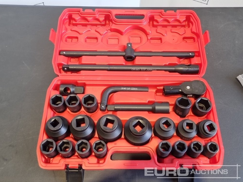 Unused 2025 Boss 3/4" 26pc Heavy Duty Pneumatic Socket Set, 4" Connecting Rod, 8" Connecting Rod Quick Ratchet Wrench, 20" Sliding Road, L Handle Sliding Head Extension Bar - معدات الورشة: صورة 4 Unused 2025 Boss 3/4" 26pc Heavy Duty Pneumatic Socket Set, 4" Connecting Rod, 8" Connecting Rod Quick Ratchet Wrench, 20" Sliding Road, L Handle Sliding Head Extension Bar - معدات الورشة: صورة 4