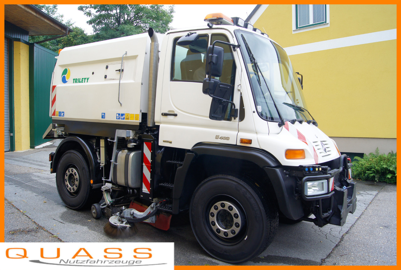 UNIMOG Unimog U400 + TRILETY Kehrmaschine/TÜV/EUR4/Leistungshydraulik - سياره كنس شوارع: صورة 1 UNIMOG Unimog U400 + TRILETY Kehrmaschine/TÜV/EUR4/Leistungshydraulik - سياره كنس شوارع: صورة 1