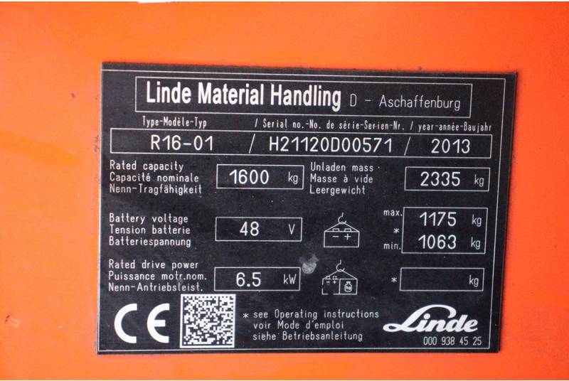 رافعة شوكية للوصول للأماكن الضيقة Linde R16-01: صورة 19