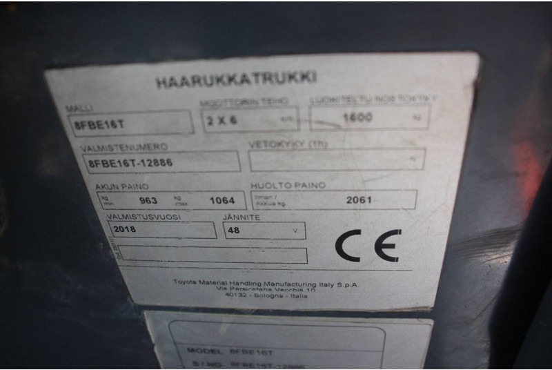 رافعة شوكية كهربائية Toyota 8FBE16T: صورة 18 رافعة شوكية كهربائية Toyota 8FBE16T: صورة 18