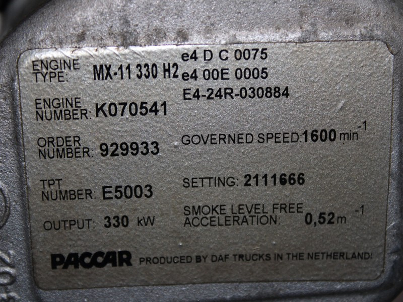 MOTOR DAF MX-11 330 H2 450CP EURO 6 2111666 - محرك - شاحنة: صورة 5 MOTOR DAF MX-11 330 H2 450CP EURO 6 2111666 - محرك - شاحنة: صورة 5