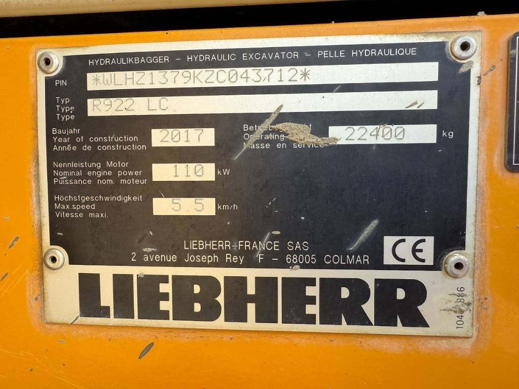 Liebherr R 922 LC  - حفار زاحف: صورة 2 Liebherr R 922 LC  - حفار زاحف: صورة 2
