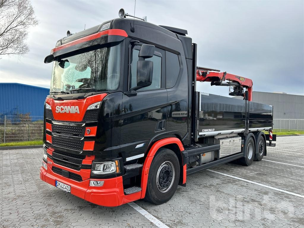 Scania R 460 B6x2*4NB Baustoffpritsche & Palfinger PK 22.001 L TEC7 Ladekran - شاحنات مسطحة, شاحنة كرين: صورة 1 Scania R 460 B6x2*4NB Baustoffpritsche & Palfinger PK 22.001 L TEC7 Ladekran - شاحنات مسطحة, شاحنة كرين: صورة 1